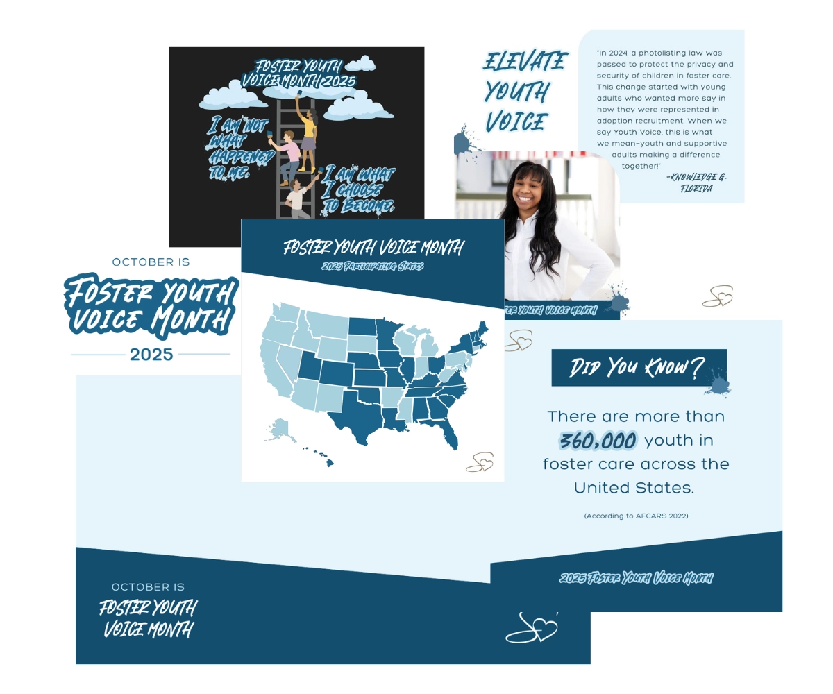 Selfless Love Foundation Foster Youth Voice Month Graphics Package